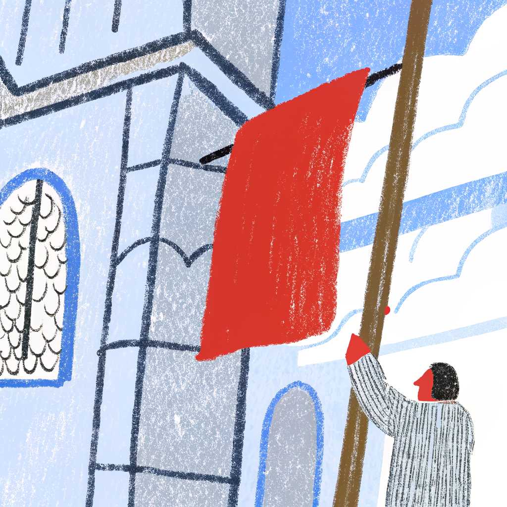 On the Walls at 9500 Stearns Ave, Bishop O'Dowd Trades the Pride Flag for a Watercolor 'O'